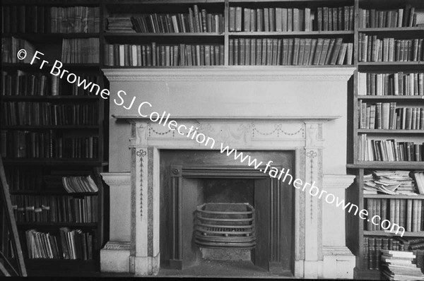 RATHFARNHAM CASTLE FIREPLACE IN LIBRARY